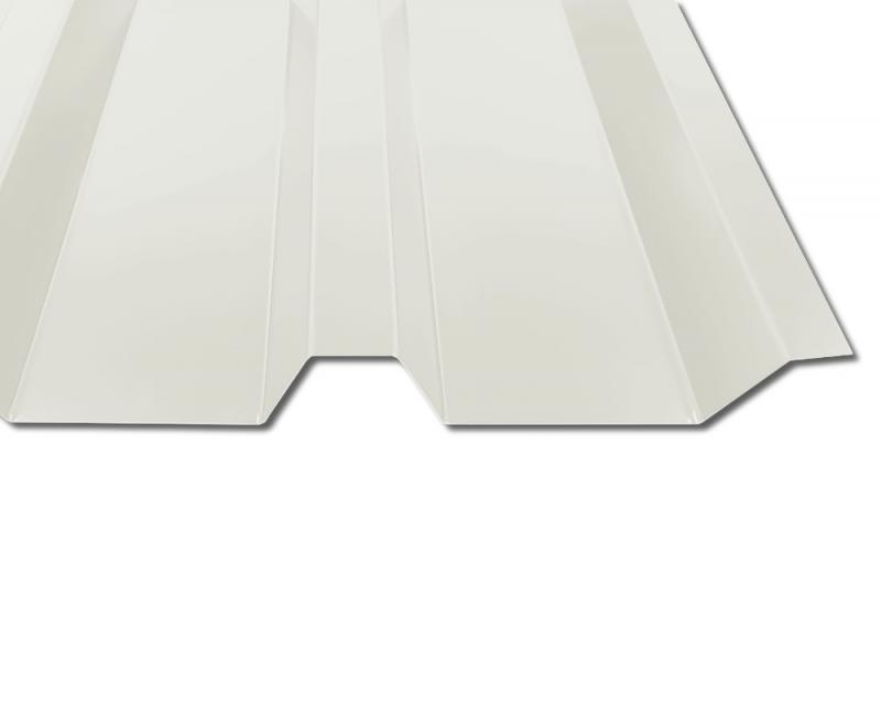 Was haben wir über das Trapezblech TP35 in RAL7035 gesagt? Es sei das hellste Dachblech? Das war wohl übertrieben! Denn hier ist das hellste Trapezblech?! RAL9002 Grauweiß